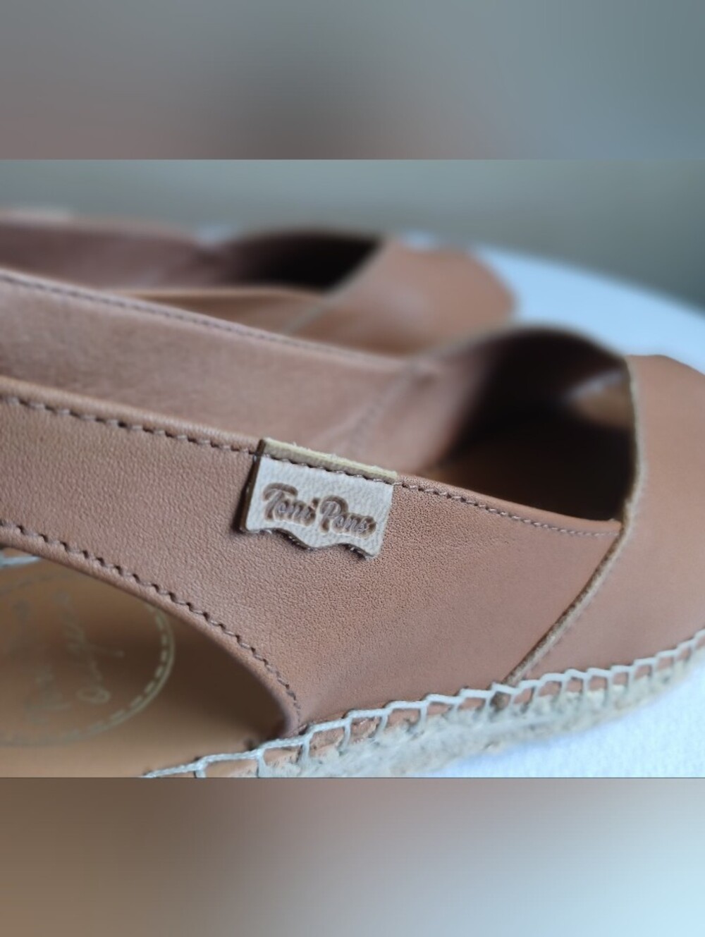 TONI PONS women's Bernia Espadrille Wedgw In Tan Size 39 - Picture 6 of 9